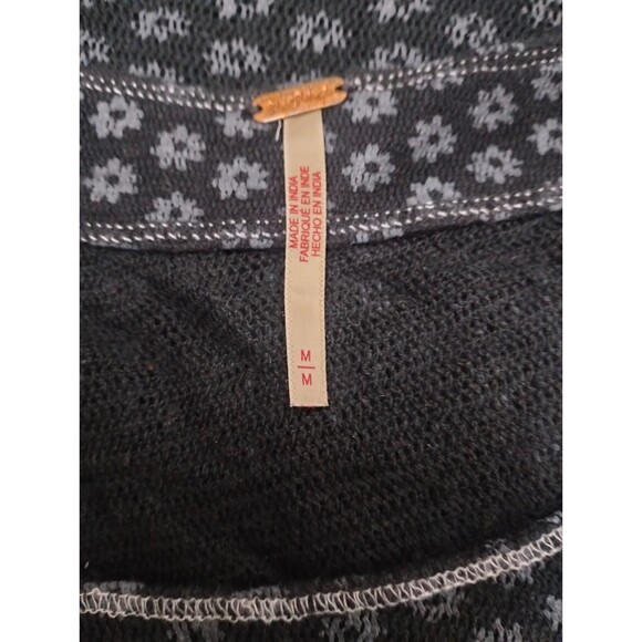 Free People Garner Tee Blouse Top Black Floral Ruffle Short Sleeve M NEW 283439 - Picture 8 of 8